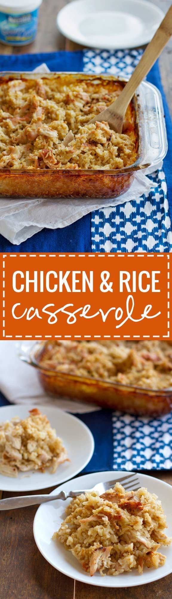 Chicken and Rice Casserole - a simple and satisfying casserole with easy ingredients | pinchofyum.com