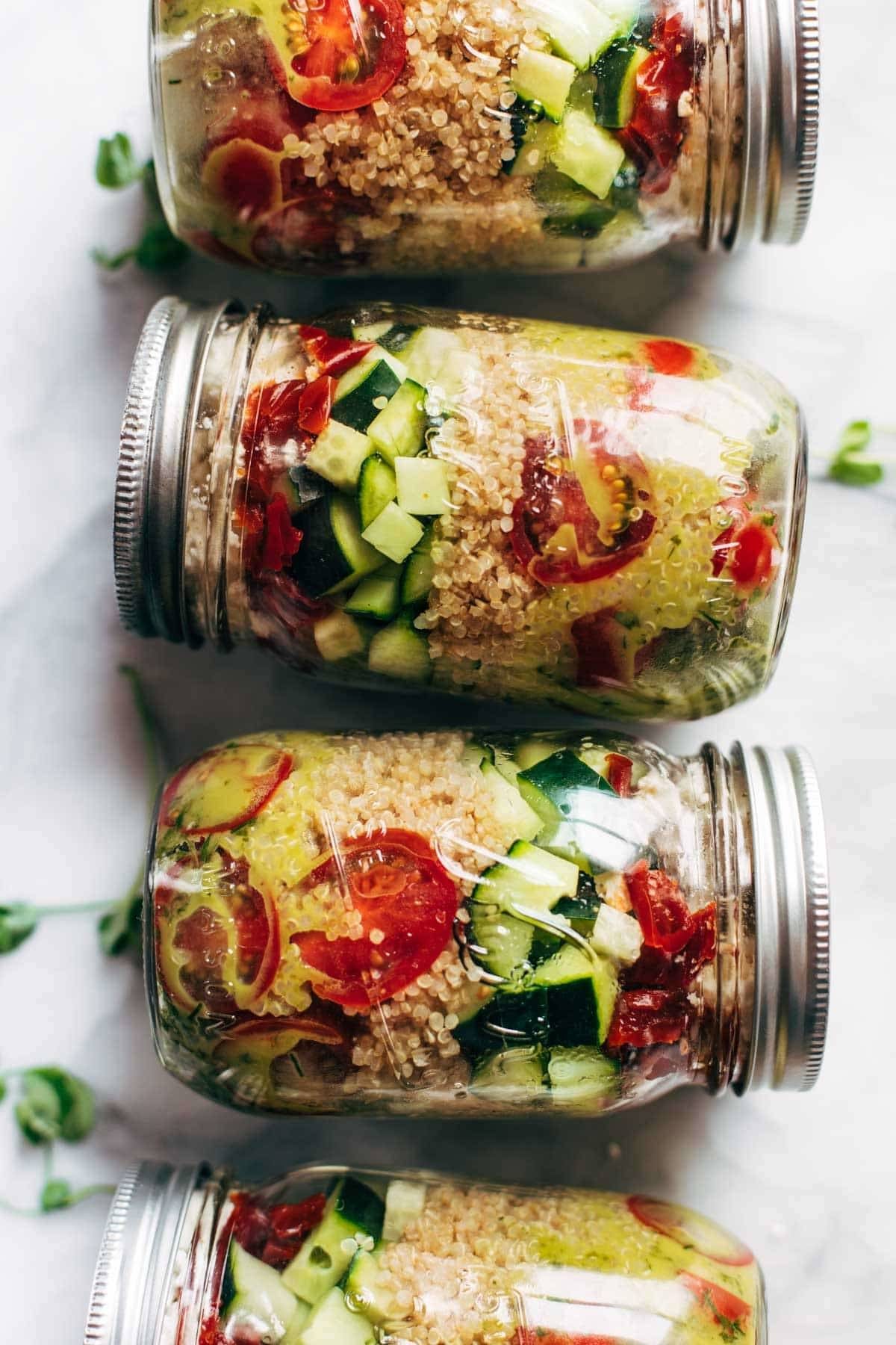 Quinoa salad jars.