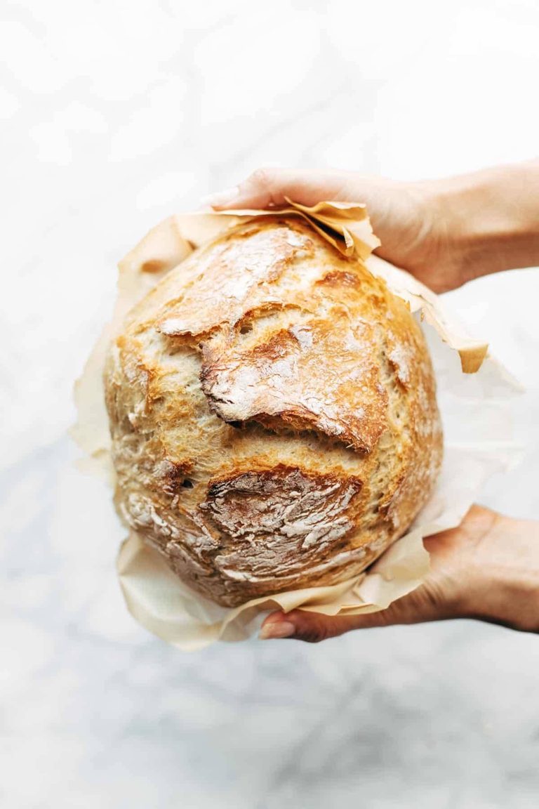 Baked bread on parchment.