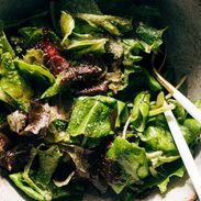 Simple green salad in a bowl