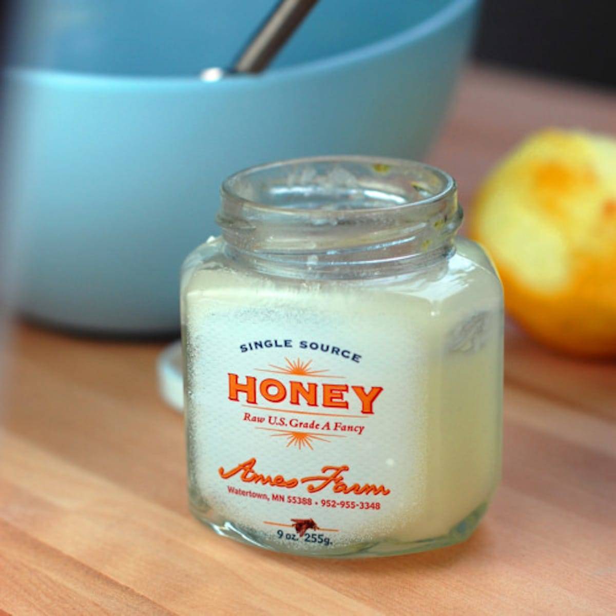 Small jar of honey.