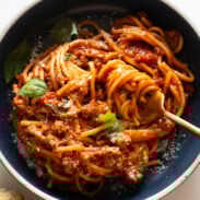 Instant Pot Spaghetti in a bowl