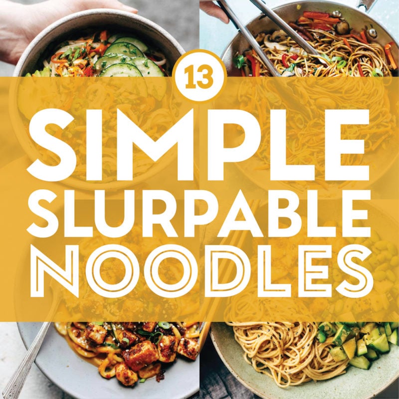 Noodle recipes in a collage.