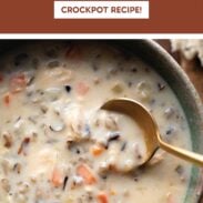Crockpot wild rice soup pin.