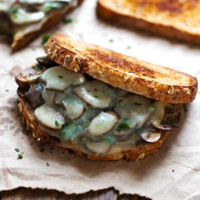 A picture of Simple Garlic Butter Mushroom & Provolone Melts