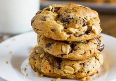 A picture of Peanut Butter Oatmeal Chocolate Chip Cookies