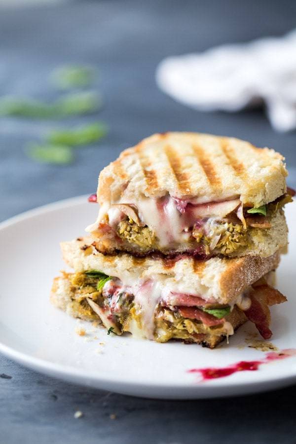 Turkey Panini on a white plate.